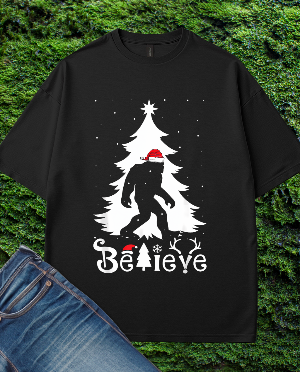 Believe Christmass Bigfoot T-Shirt