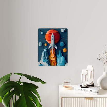 Rocket launch in Alien Planet Acrylic Wall Art Panels Home Decor
