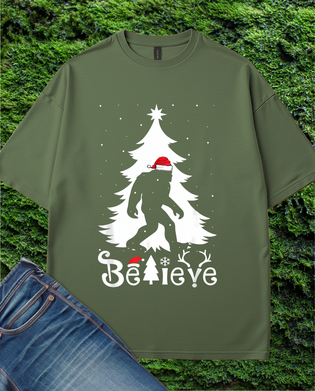 Believe Christmass Bigfoot T-Shirt