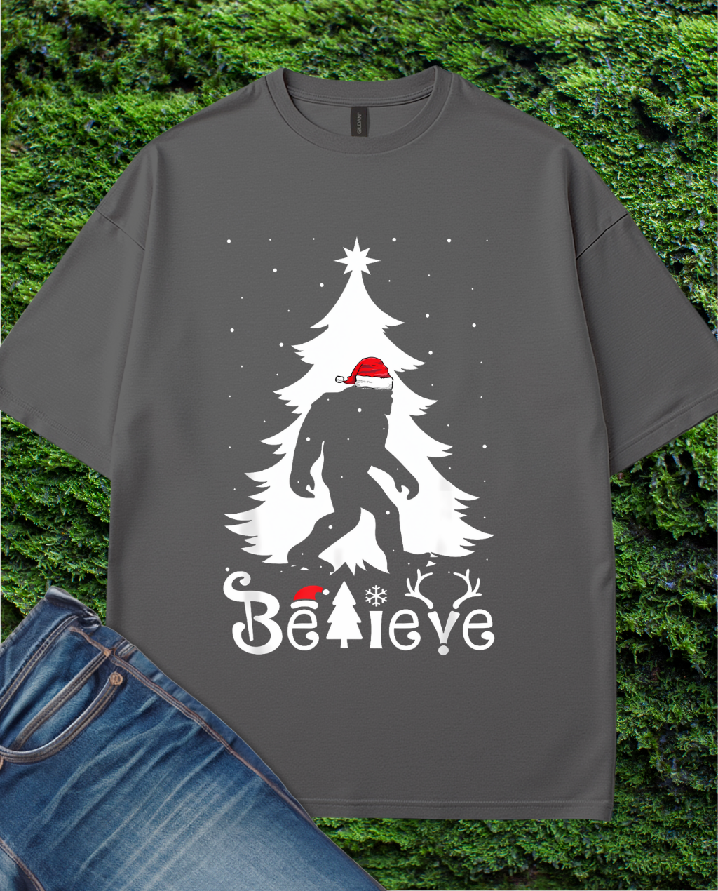 Believe Christmass Bigfoot T-Shirt