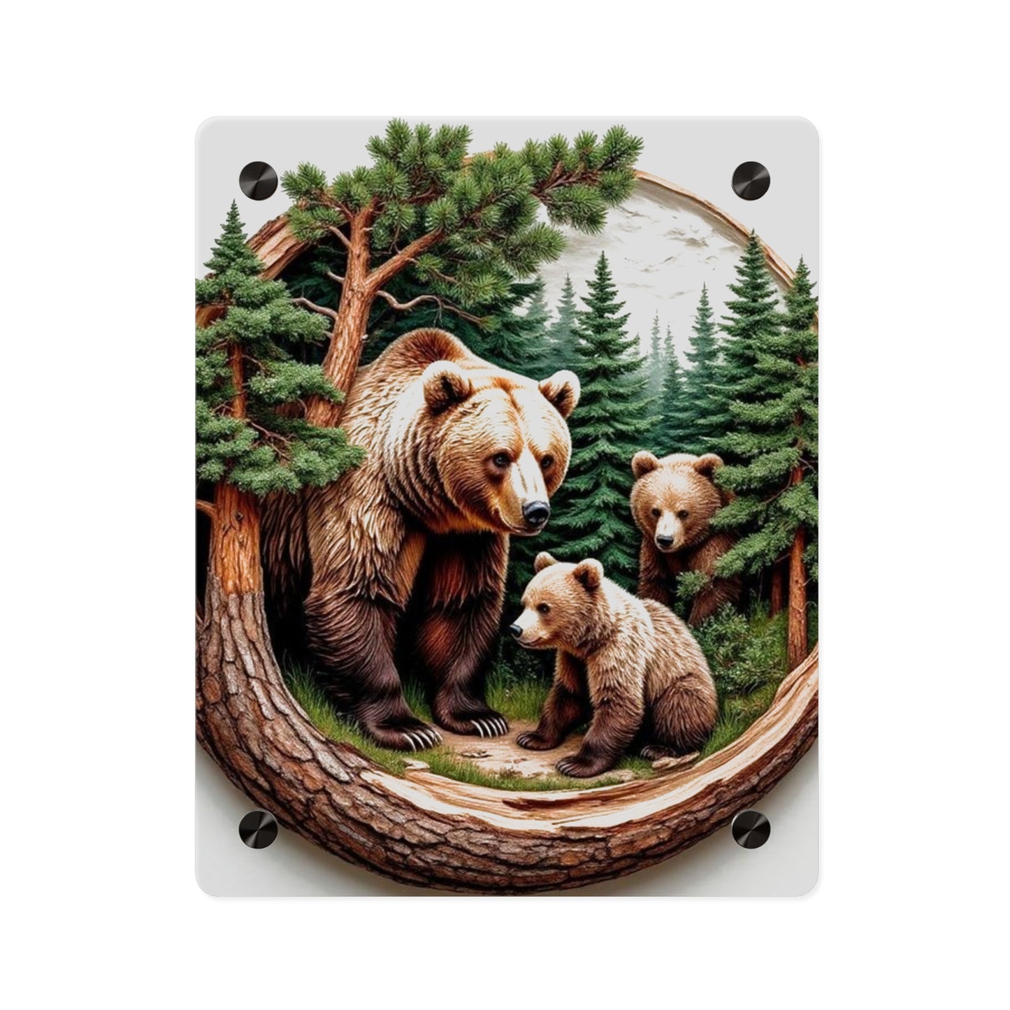 Modern Bear Acrylic Wall Art Panels Home Decor