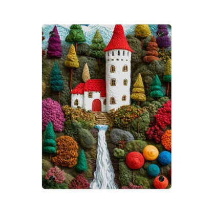 Castle Crochet House Winter  Acrylic Wall Art Panels Home Decor