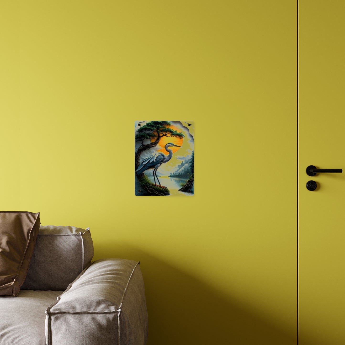 Modern Crane Acrylic Wall Art Panels Home Decor