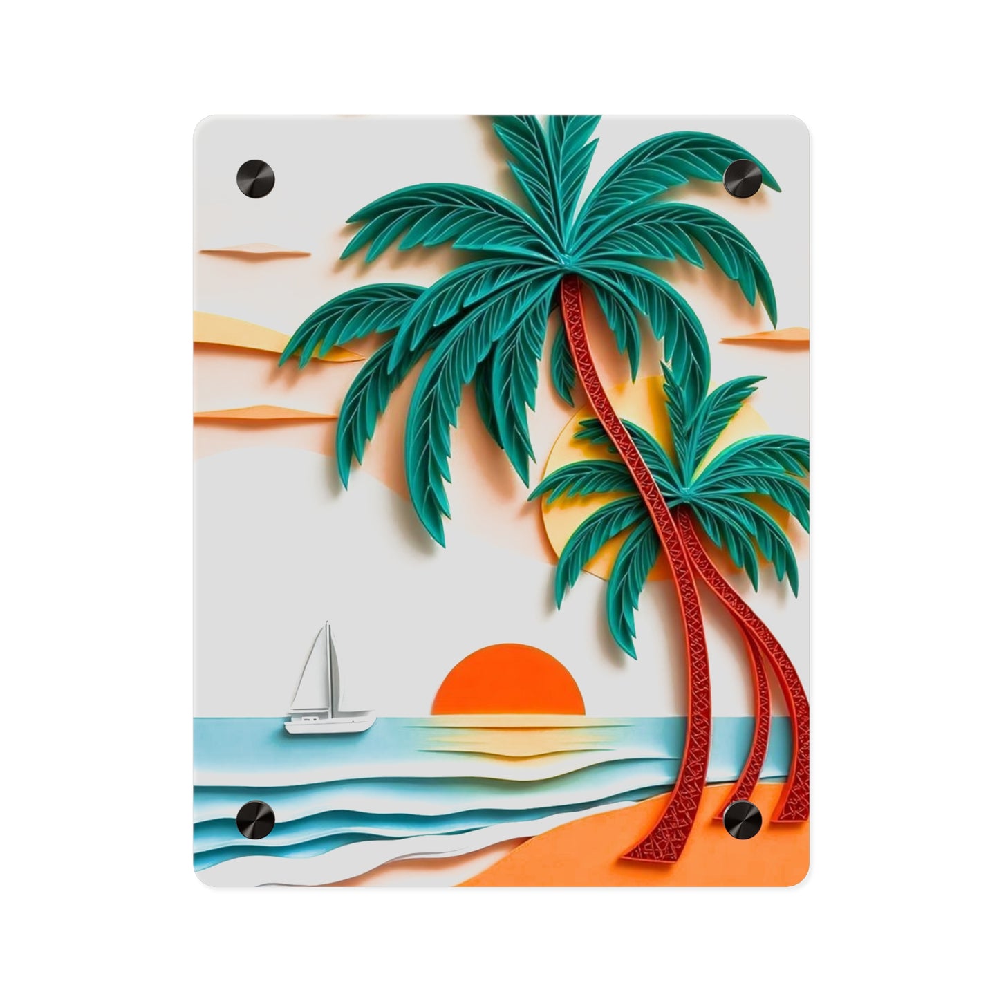 Sunset Beach Acrylic Wall Art Panels Home Decor