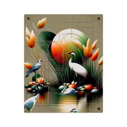 3d Art Cranes Acrylic Wall Art Panels Home Decor