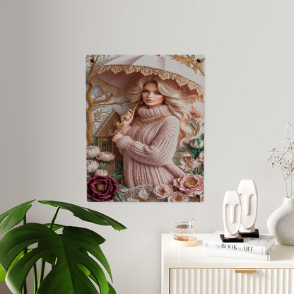 Crochet Cute Blonde Acrylic Wall Art Panels Home Decor