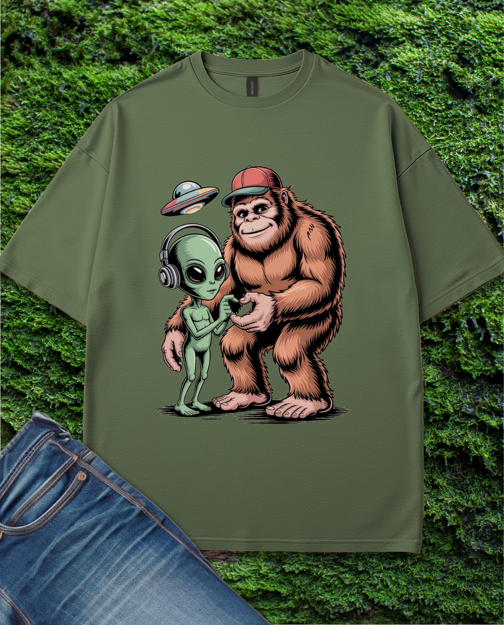 Bigfoot and Alien collabo T-Shirt