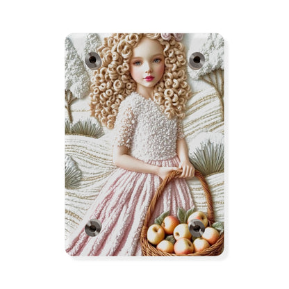 Cute Blonde Crochet Girl Acrylic Wall Art Panels Home Decor