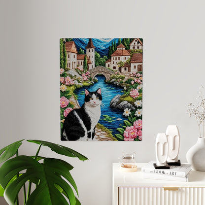 Crochet Cat Acrylic Wall Art Panels Home Decor