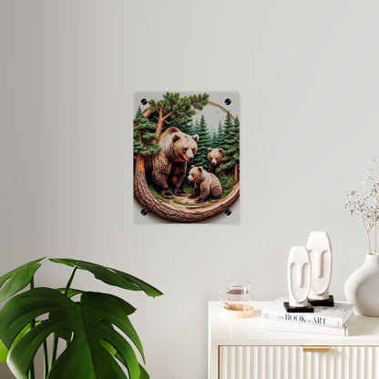 Modern Bear Acrylic Wall Art Panels Home Decor