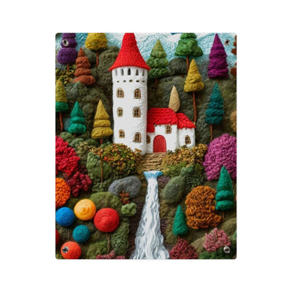 Castle Crochet House Winter  Acrylic Wall Art Panels Home Decor