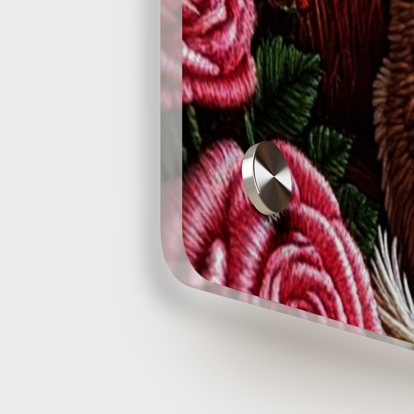 Crochet Dog At A Beach  Acrylic Wall Art Panels Home Decor