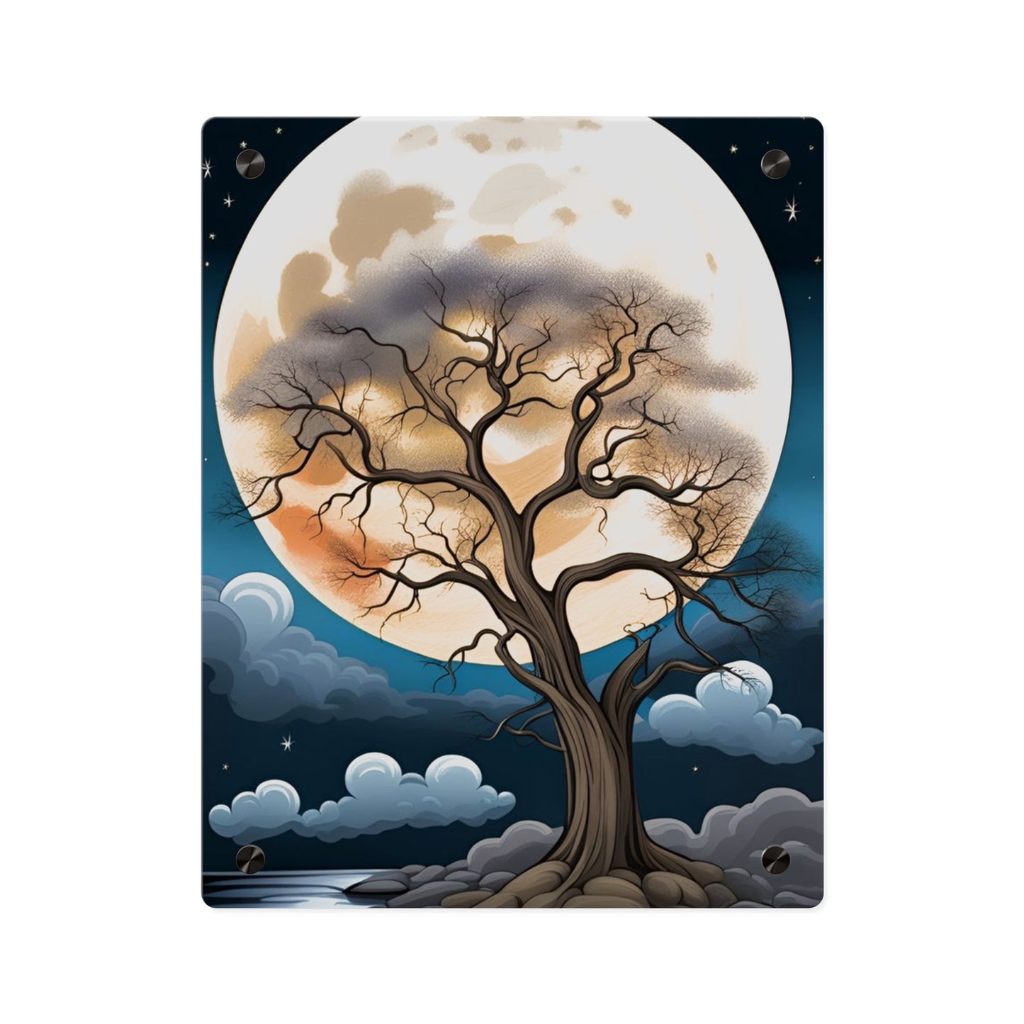 Fancy Moon Tree Acrylic Wall Art Panels Home Decor