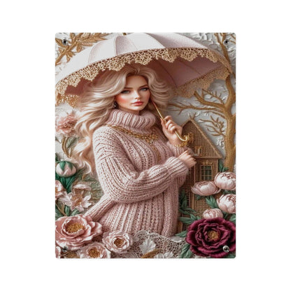 Crochet Cute Blonde Acrylic Wall Art Panels Home Decor