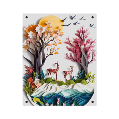 Nature and Deer 3d Art Acrylic Wall Art Panels Home Decor
