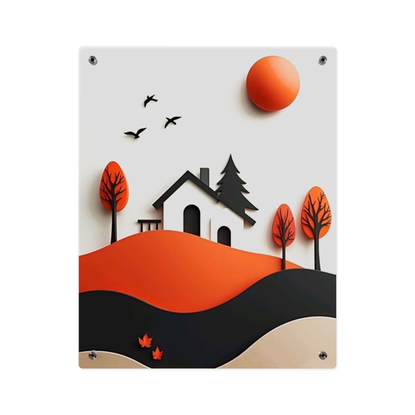 Country side Fall 3d Art Acrylic Wall Art Panels Home Decor