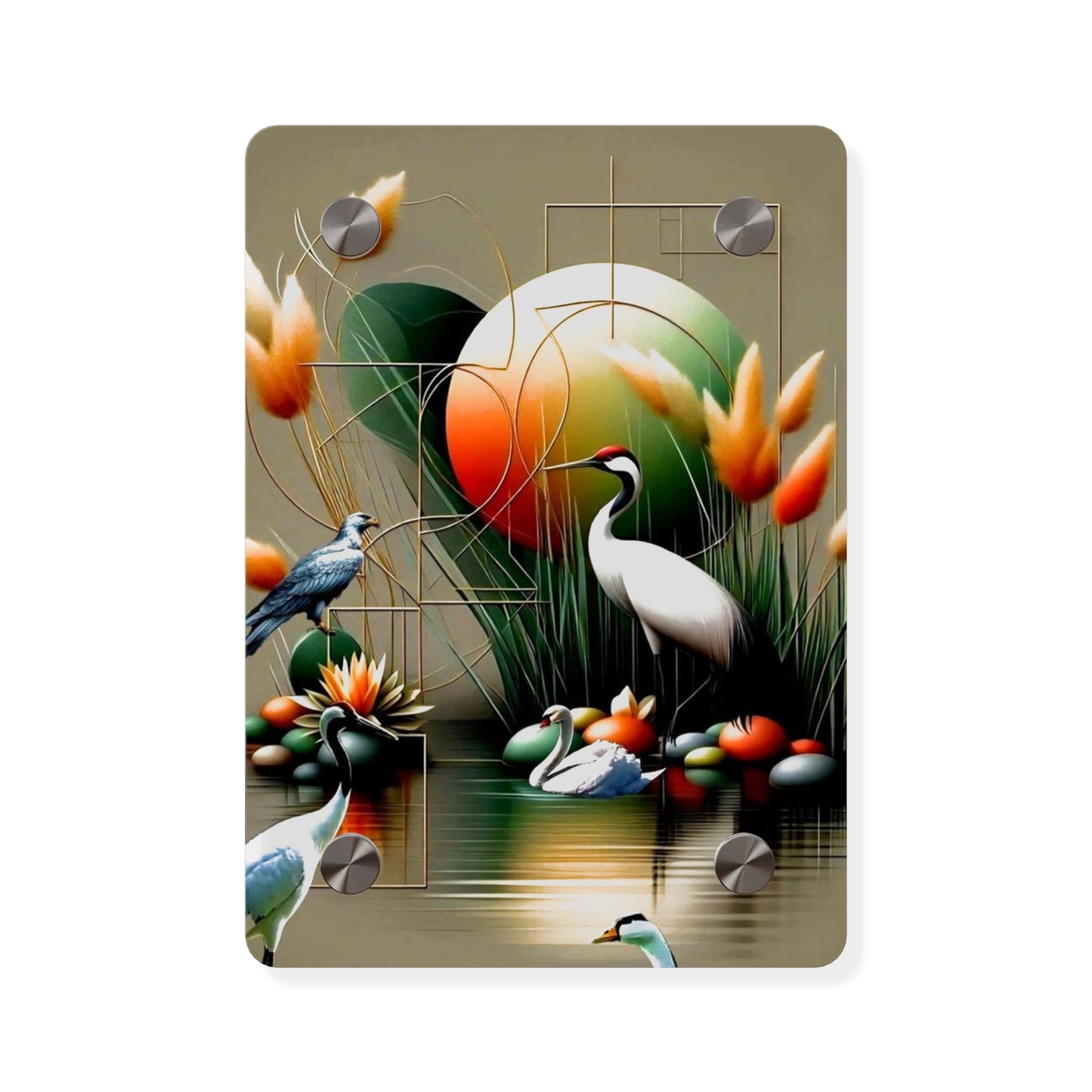 3d Art Cranes Acrylic Wall Art Panels Home Decor