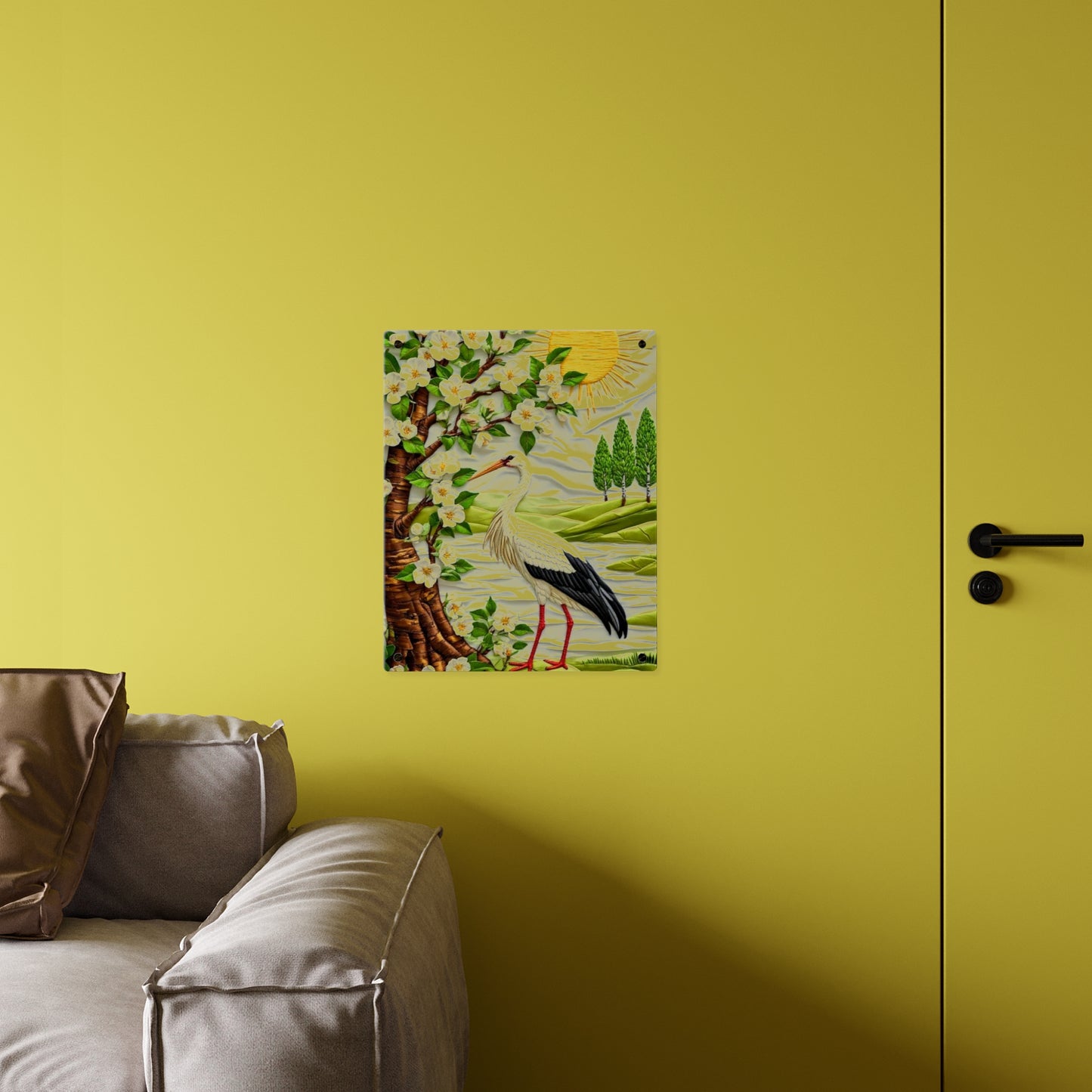 Crane Acrylic Wall Art Panels Home Decor