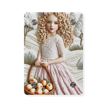 Cute Blonde Crochet Girl Acrylic Wall Art Panels Home Decor