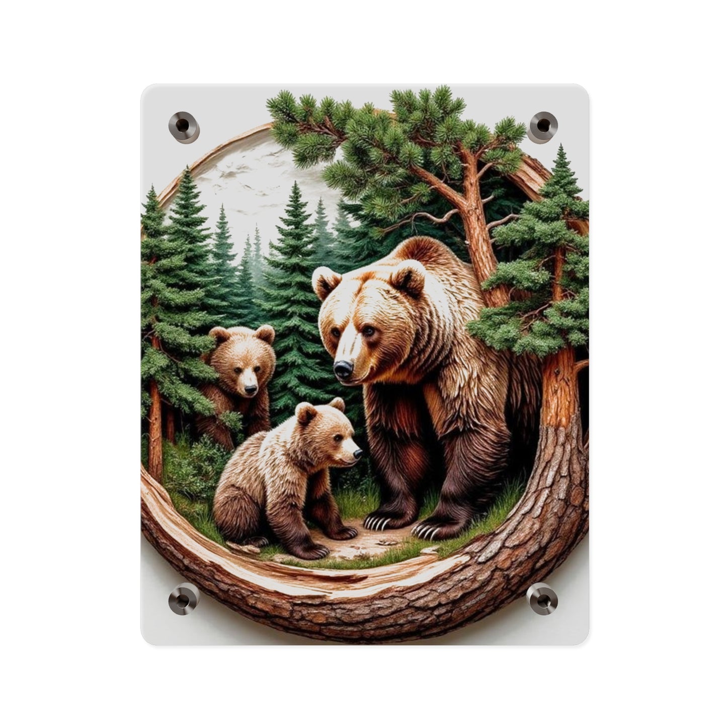 Modern Bear Acrylic Wall Art Panels Home Decor