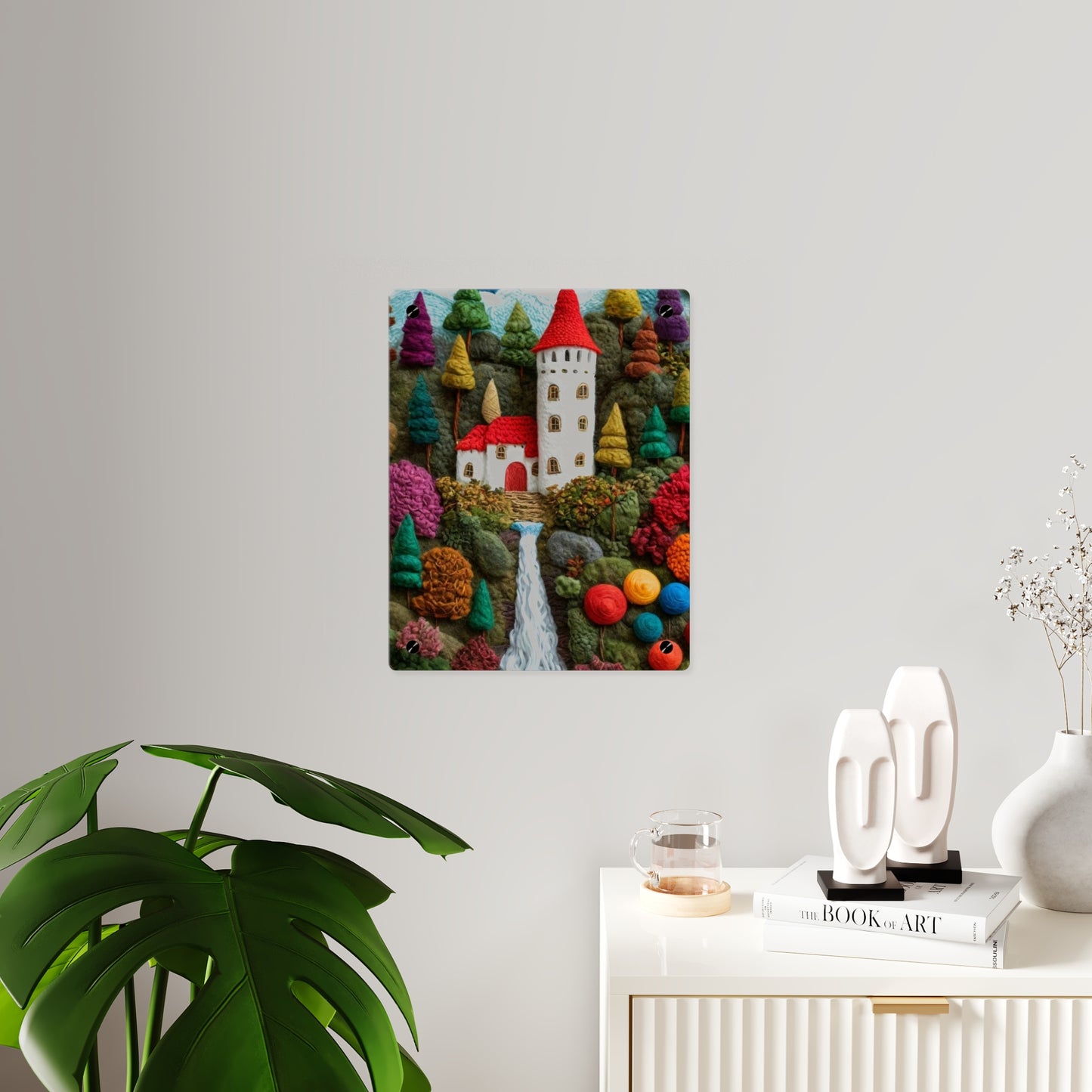 Castle Crochet House Winter  Acrylic Wall Art Panels Home Decor