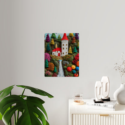Castle Crochet House Winter  Acrylic Wall Art Panels Home Decor