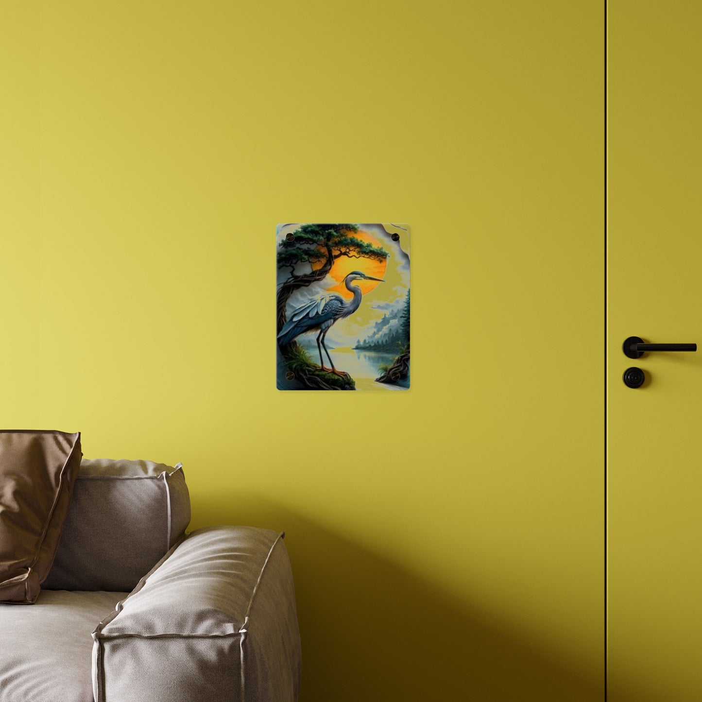 Modern Crane Acrylic Wall Art Panels Home Decor