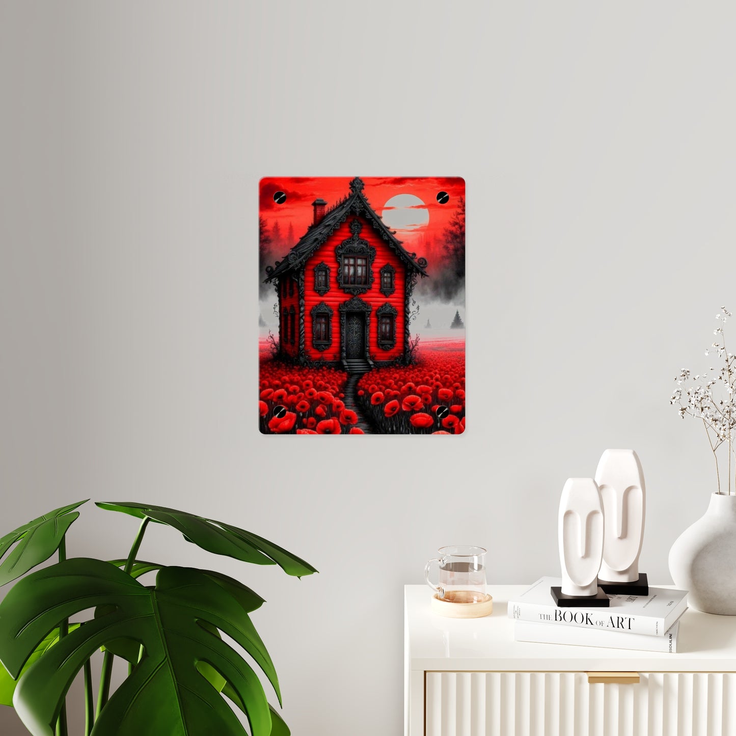 Red House Acrylic Wall Art Panels Home Decor