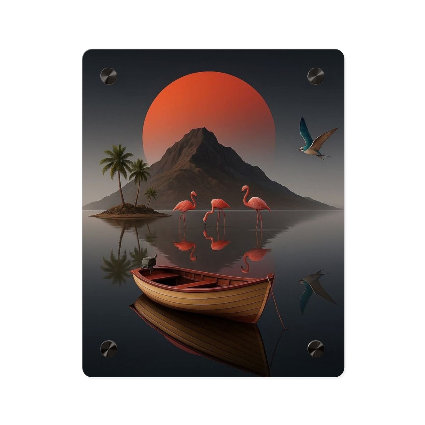 Modern Vintage Flamingo Acrylic Wall Art Panels Home Decor