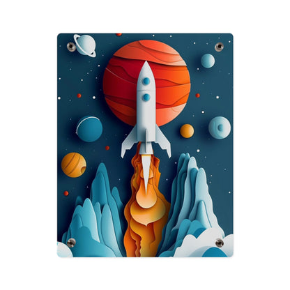 Rocket launch in Alien Planet Acrylic Wall Art Panels Home Decor